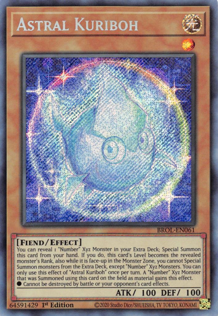 yugioh kuriboh spell cards Astral Kuriboh [BROL-EN061] Secret Rare | Yugioh Single