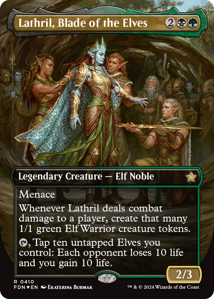 Lathril, Blade of the Elves (Borderless) (Mana Foil) [Foundations