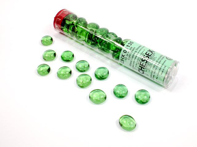 Chessex Light Green Glass Stones (Qty 40-5.5 Inch Tube) CHX01135