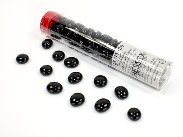 Chessex Iridized Black Glass Stones (Qty 40-5.5 Inch Tube) CHX01178