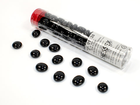 Chessex Iridized Black Glass Stones (Qty 40-5.5 Inch Tube) CHX01178