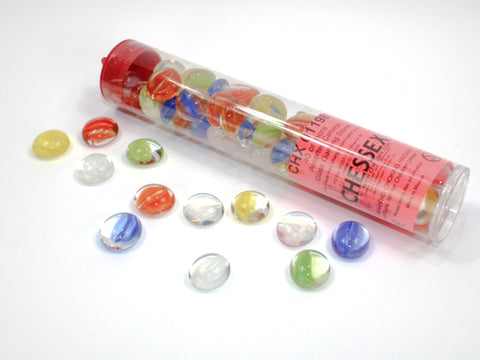 Chessex Catseye Mixed Colors Glass Stones (Qty 40-5.5 Inch Tube) CHX01198