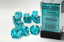 Chessex Translucent Teal/White (16MM - 12D6) CHX23615
