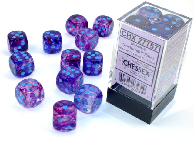 Chessex Nebula Nocturnal/Blue (16MM - 12D6) CHX27757