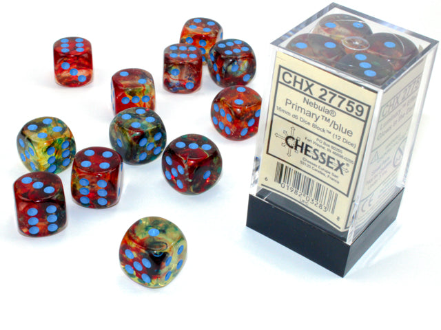 Chessex Nebula Primary/Blue (16MM - 12D6) CHX27759