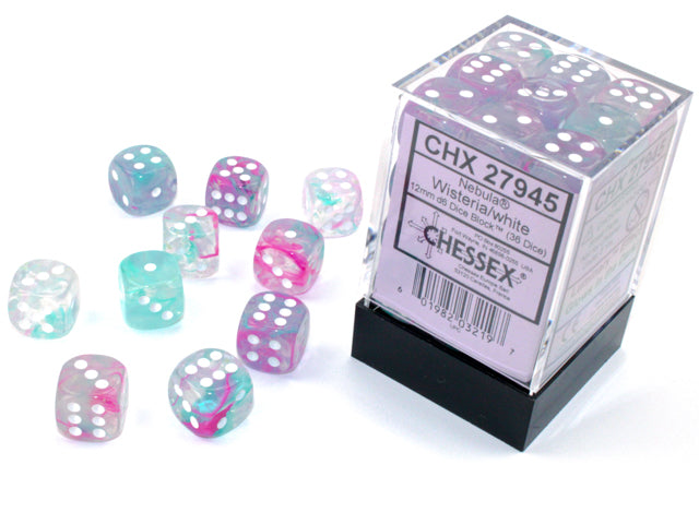 Chessex Nebula Pink/Silver (12MM - 36D6) CHX27945