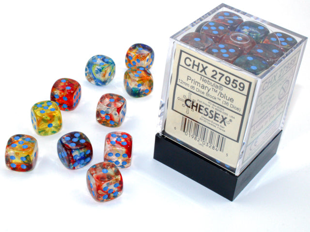 Chessex Nebula Primary/Blue (12MM - 36D6) CHX27959