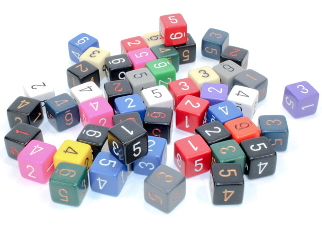 Chessex Opaque Bag of 50 Assorted D6 Loose Dice CHX29406