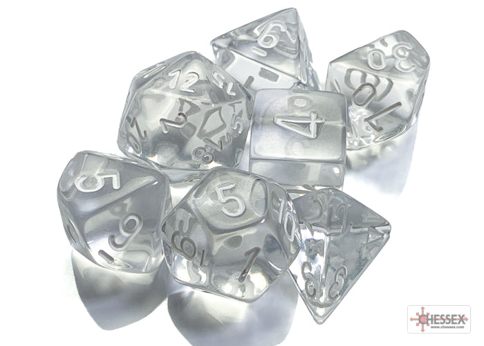 Chessex Translucent Clear/White (Polyhedral 7-Die Set) CHX23071