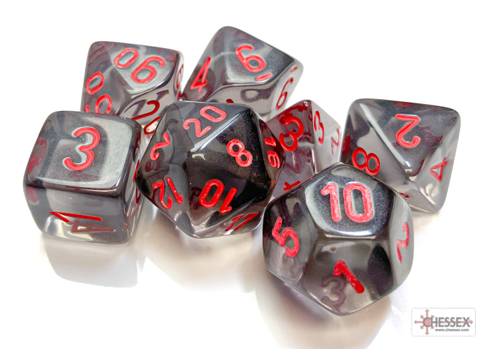 Chessex Translucent Smoke/Red (Polyhedral 7-Die Set) CHX23088