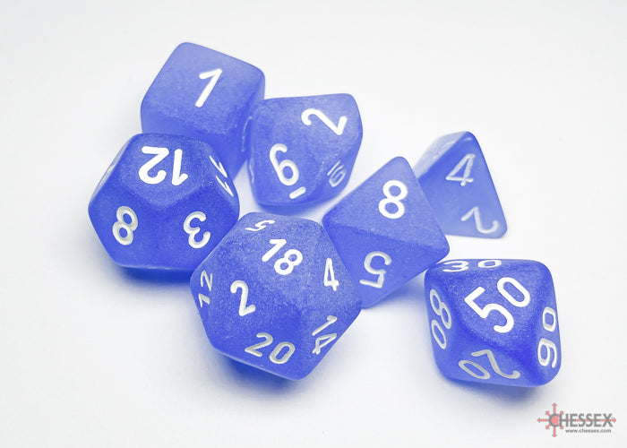 Chessex Frosted Blue/White (Polyhedral 7-Die Set) CHX27406