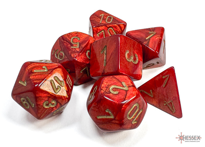 Chessex Scarab Scarlet/Gold (Polyhedral 7-Die Set) CHX27414