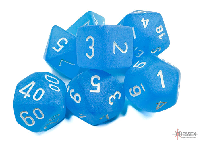 Chessex Frosted Carribean Blue/White (Polyhedral 7-Die Set) CHX27416