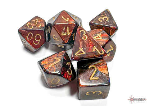 Chessex Scarab Blue Blood/Gold (Polyhedral 7-Die Set) CHX27419