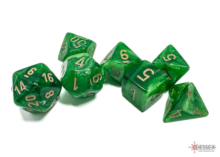 Chessex Vortex Green/Gold (Polyhedral 7-Die Set) CHX27435