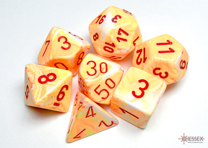 Chessex Festive Sunburst/Red (Polyhedral 7-Die Set) CHX27453