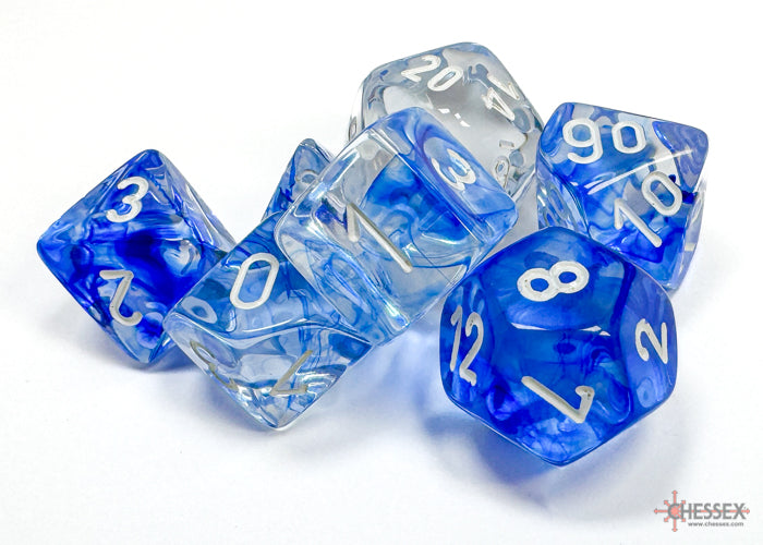 Chessex Nebula Dark Blue/White (Polyhedral 7-Die Set) CHX27466