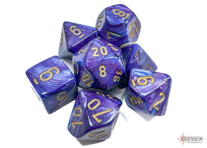 Chessex Lustrous Purple/Gold (Polyhedral 7-Die Set) CHX27497