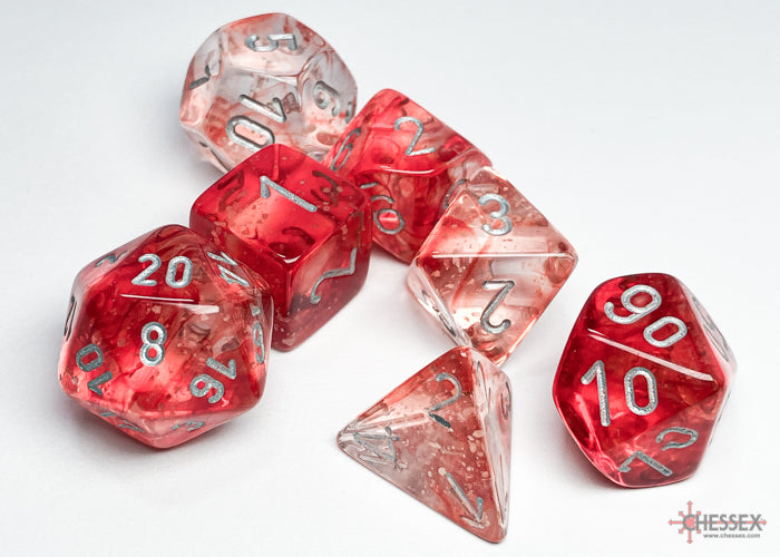 Chessex Nebula Red/Silver (Polyhedral 7-Die Set) CHX27554