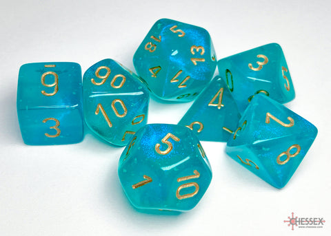 Chessex Borealis Teal/Gold (Polyhedral 7-Die Set) CHX27585