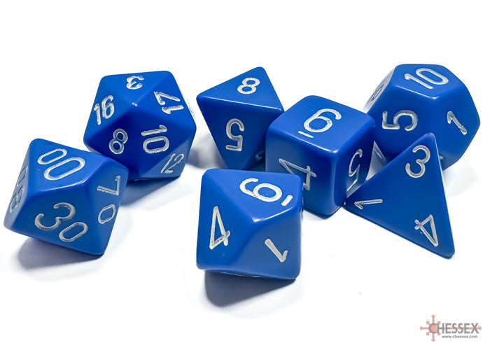 Chessex Opaque Blue/White (Polyhedral 7-Die Set) CHX25406