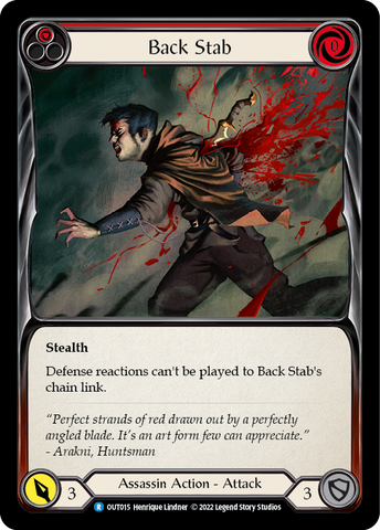 Back Stab (Red) [OUT015] (Outsiders) Rainbow Foil | Flesh And Blood Single 