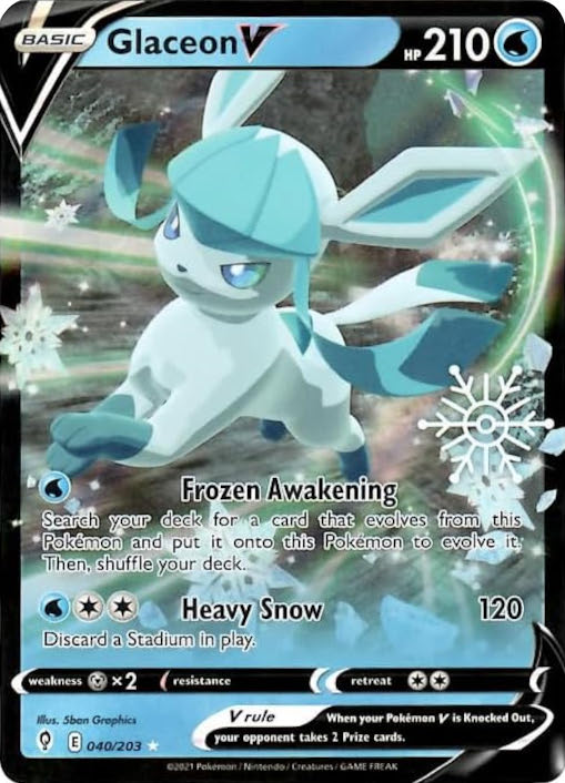 pack of 100 pokemon cards Glaceon V (040/203) (Holiday Calendar) [Sword & Shield: Evolving Skies] |  Pokemon Single