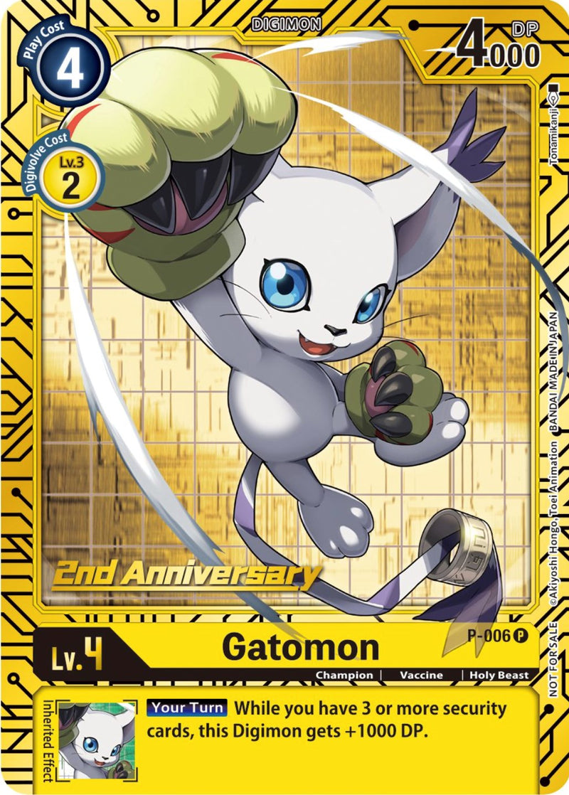 gatomon digimon card Gatomon [P-006] (2nd Anniversary Card Set) [Promotional Cards] | Digimon  Single