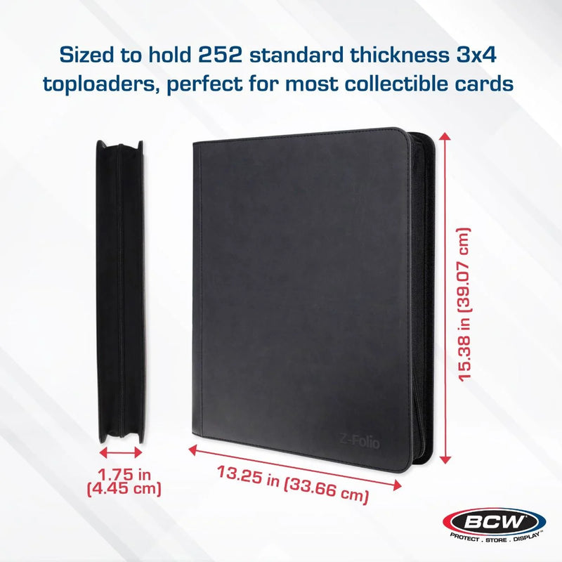 BCW Z-Folio 9-Pocket LX Album - Toploaders - Black