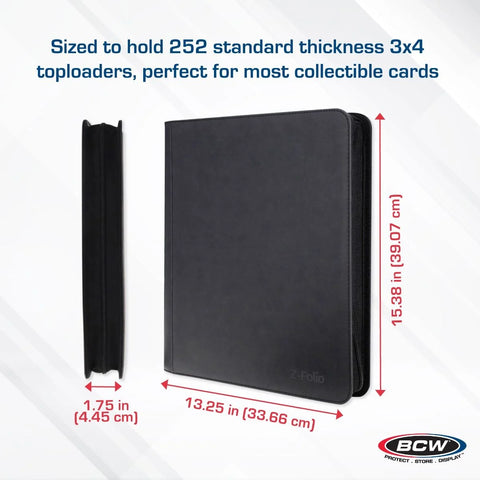 BCW Z-Folio 9-Pocket LX Album - Toploaders - Black