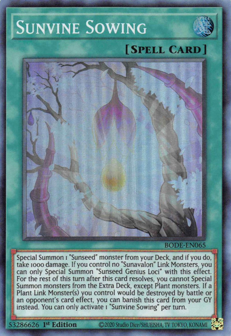 Sunvine Sowing [BODE-EN065] Super Rare | Yugioh Single