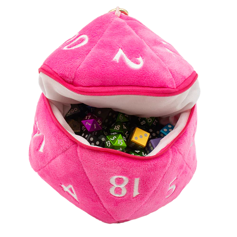 Dungeons & Dragons: Pink D20 Plush Dice Bag