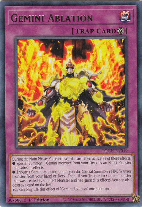 Gemini Ablation [TOCH-EN019] Rare | Yugioh Single