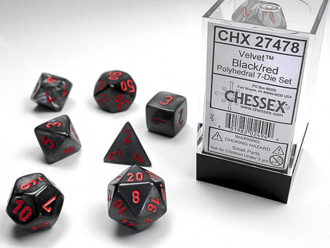 Chessex Velvet Black/Red(Polyhedral 7-Die Set) CHX27478