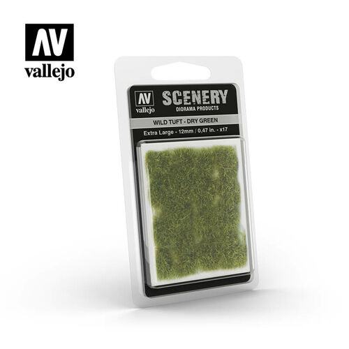 Vallejo Wild Tuft Dry Green X-Large 12MM 17 Units VALSC424