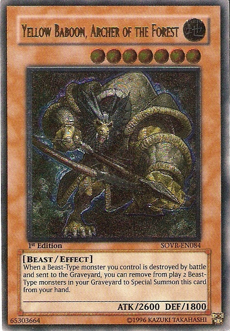 Yellow Baboon, Archer of the Forest [SOVR-EN084] Ultimate Rare | Yugioh  Single