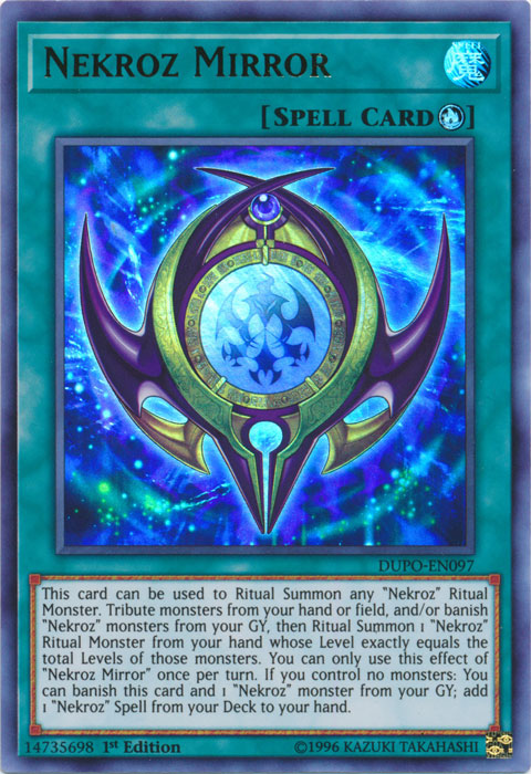yugioh cards blue eyes white dragon value Nekroz Mirror [DUPO-EN097] Ultra Rare | Yugioh Single