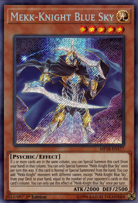 Mekk-Knight Blue Sky [MP18-EN177] Secret Rare | Yugioh Single