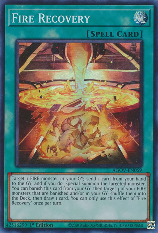 monster recovery card yugioh Fire Recovery [AGOV-EN059] Super Rare | Yugioh Single