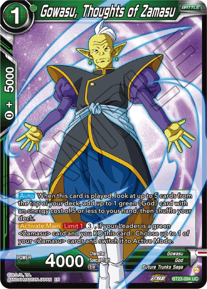Gowasu, Thoughts of Zamasu (BT23-094) [Perfect Combination] | Dragon Ball  Super Single