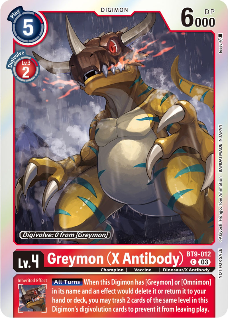 Greymon (X Antibody) [BT9-012] (Blast Ace Pre-Release Winner) [X Record] |  Digimon Single