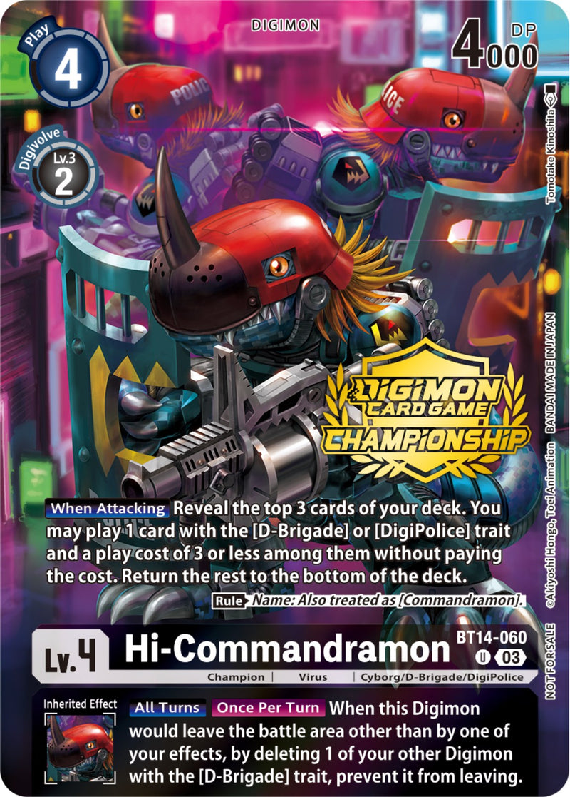 Hi-Commandramon [BT14-060] (Championship 2023 Tamers Pack) [Blast Ace  Promos] | Digimon Single