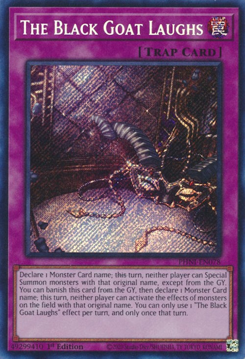 The Black Goat Laughs [PHNI-EN078] Secret Rare | Yugioh Single