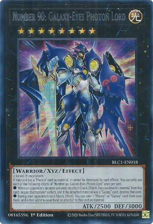 Number 90: Galaxy-Eyes Photon Lord (Silver) [BLC1-EN018] Ultra Rare | Yugioh  Single