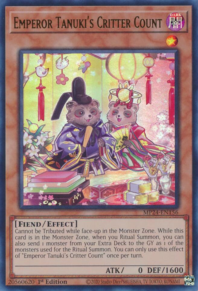 Emperor Tanuki's Critter Count [MP24-EN156] Ultra Rare | Yugioh Single