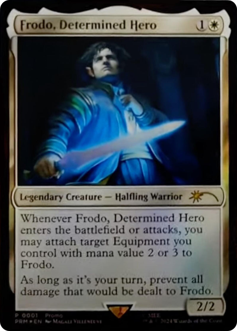frodo mtg card MTG: The Lord of the Rings: Frodo, Adventurous Hobbit Foil #0002 Mythi Collector's Kingdom earth (LTR) #205 Illustrated by Ekaterina Burmak Magic MTG Lord of the Rings