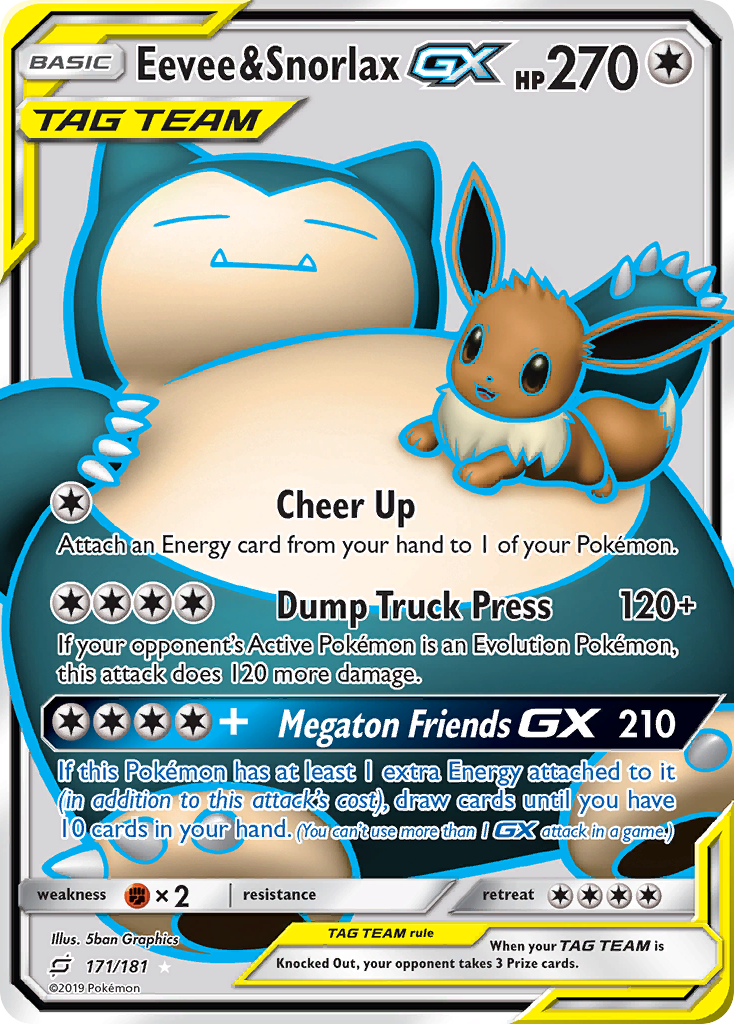 Eevee & Snorlax GX (171/181) [Sun & Moon: Team Up] | Pokemon