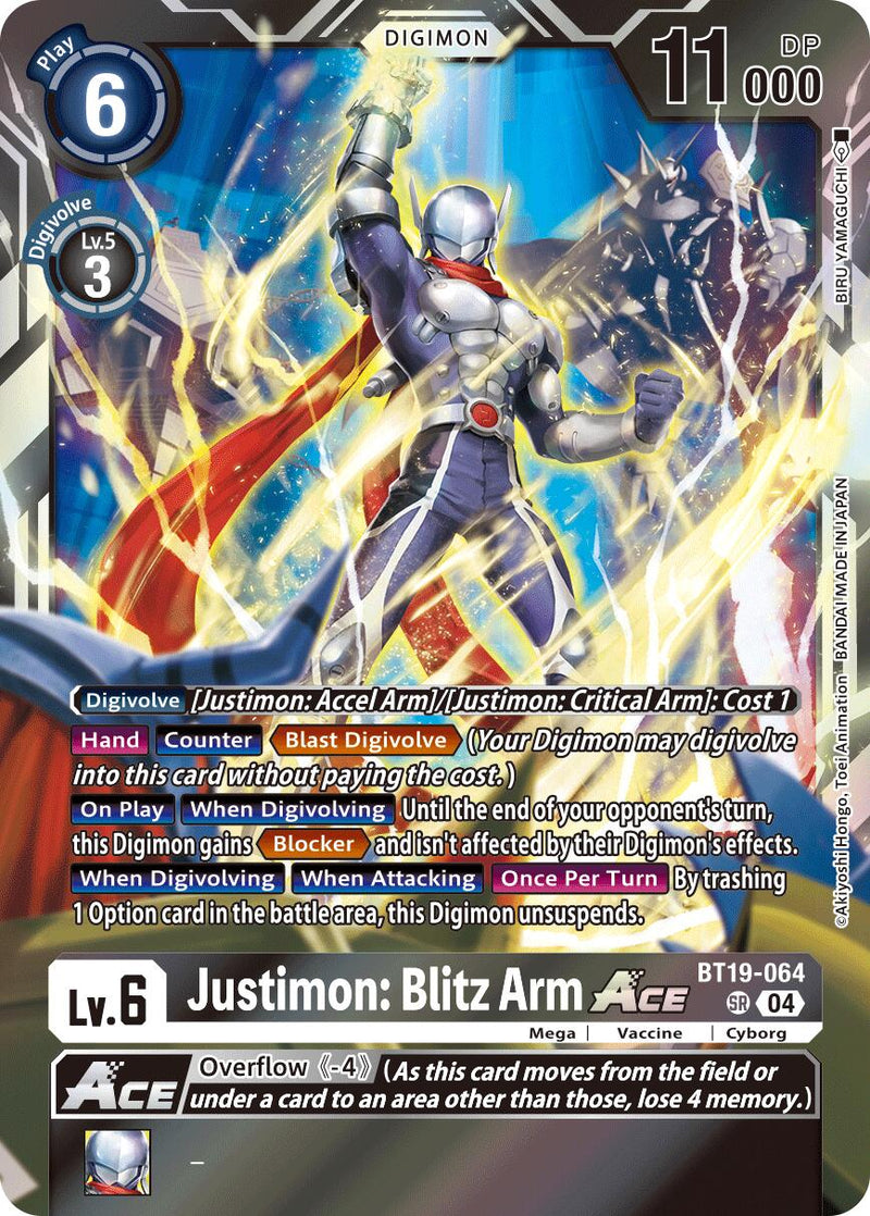 Justimon: Blitz Arm ACE [BT19-064] [Release Special Booster Ver.2.5] |  Digimon Single