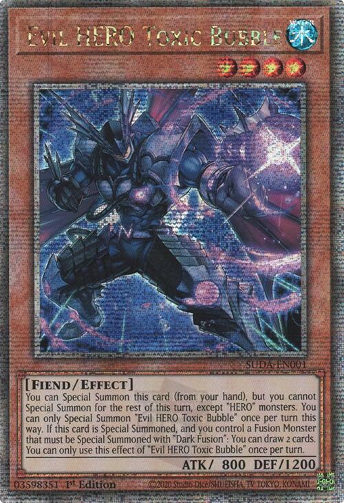 Evil HERO Toxic Bubble (Quarter Century Secret Rare) [SUDA-EN001] Quarter  Century Secret Rare | Yugioh Single