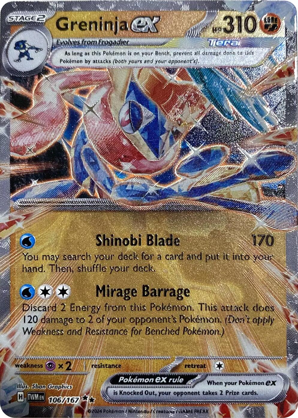 Greninja ex (106/167) (GameStop Metal Card) [Miscellaneous Cards